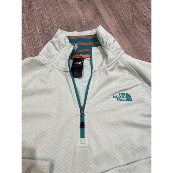 THE NORTH FACE Women's Jacket Pullover 1/4 Zip Sweatshirt Lime Green Size Medium - Picture 5 of 10